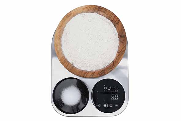 Keukenweegschaal 23 x 16,5 x 2,8 cm met lcd-display en 2 platformen