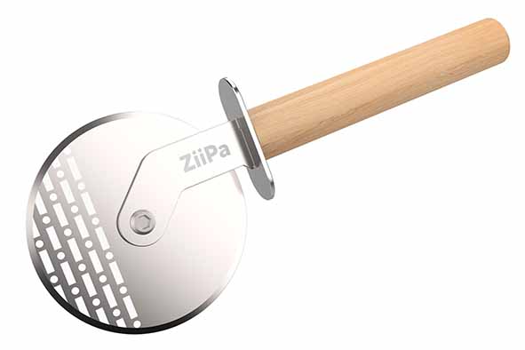 Rio pizzasnijder 21 x 8 x H2 cm, handvat uit beuk, mes D8 cm