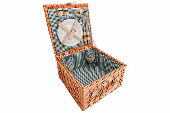 Picknickmand wilg bruin, 32 x 32 x 18 cm