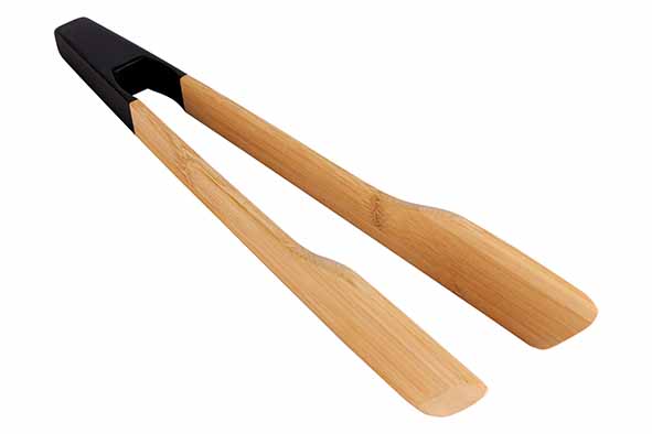 Black&Wood pince de service bambou, noir, marron, 5 x 33 x 4 cm