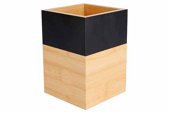 Black&Wood support pour ustensiles de cuisine bambou 10,5 x 10,5 x 14,5 cm