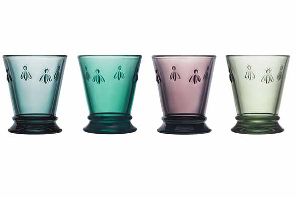 Abeille tumbler 26 cl, set van 4, Ø 8,4 x 10,3 cm, 4 verschillende kleuren