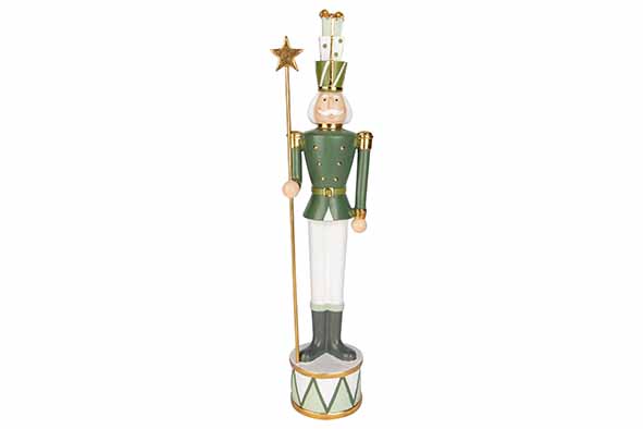 Nut cracker, green, polyresin, 9 x 10 x 46 cm