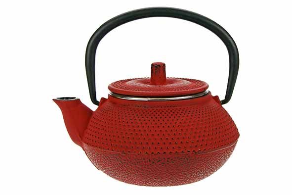 Kobe theepot gietijzer 0,3 l rood met filter