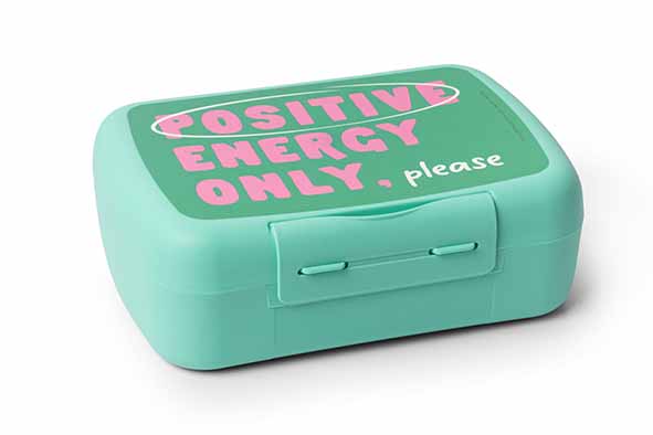 Lunchbox Positive groen 21 x 15,8 x 7 cm