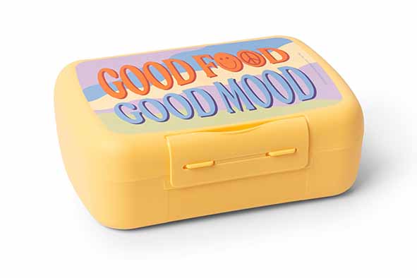 Lunchbox Flower Power geel 21 x 15,5 x 7,3 cm