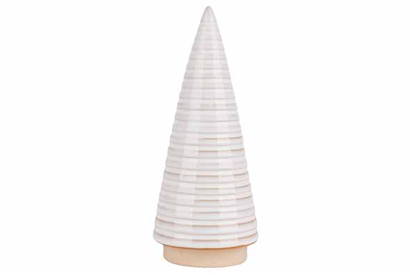 Weihnachtsbaum Rings Creme 10 x 10 x H23 cm Keramik