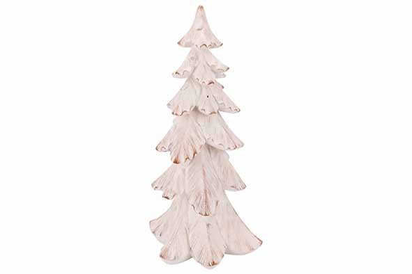 Kerstboom Brush 22 x 19 cm wit polyresin