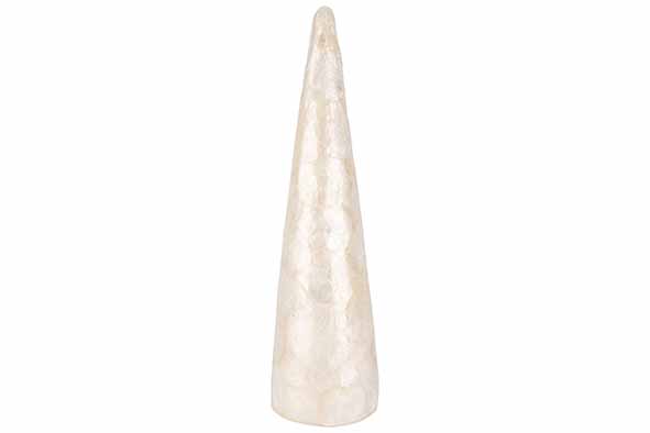 Kerstkegel parelmoer, foam, 12 x 12 x 46 cm