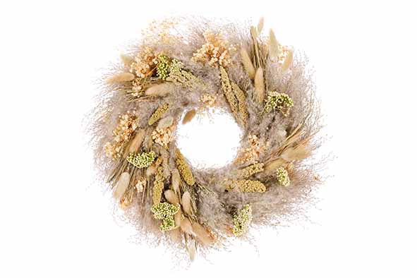 Krans Dryflower beige natuur 40 x 40 x H7 cm
