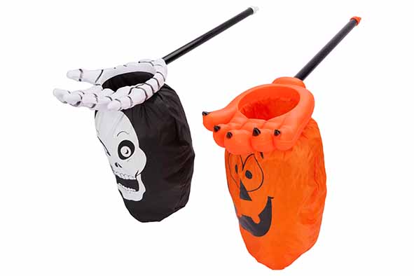 Süßigkeitentüte Hand Halloween schwarz orange 53 x 14 cm
