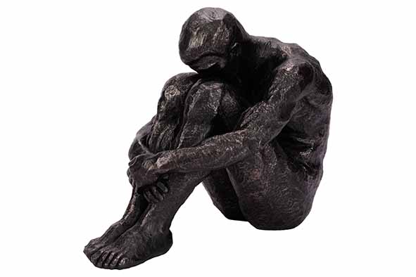 Statue Mann schwarz, Resin