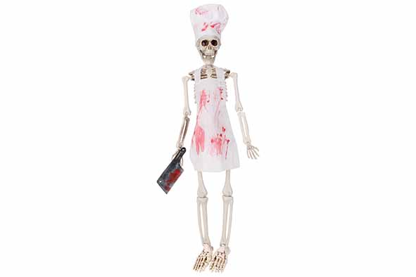 Skelet Bloody Chef, wit, 10 x 6 x 45 cm