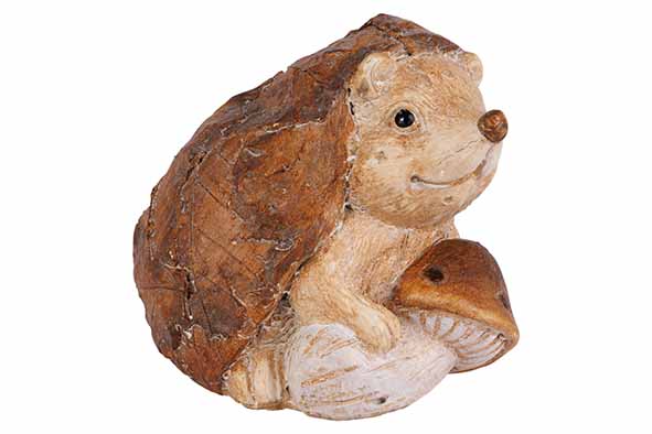 Egel Autumn Leaves, keramiek, bruin, 15 x 13 x 13 cm