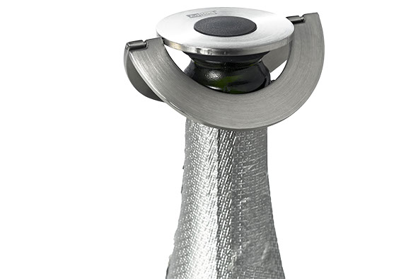 Champ flessenstop roestvrij staal-siliconen Ø 8 cm