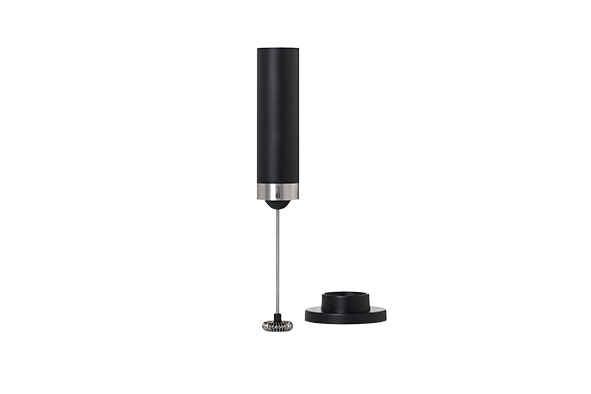 Rapido melkopschuimer zwart met houder Ø 3,2 x H 20 cm incl. batterijen