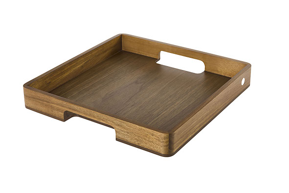 Serve dienblad acacia-walnoot 40,8 x 40,8 x 5 cm