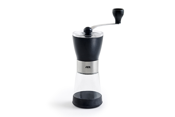 Koffiemolen, mechanisch, tot 65 g koffiepoeder, zwart, 8,3 x 21,5 x 8,3 cm