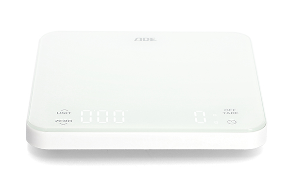 Digital Kitchen Scale keukenweegschaal Nuria met timer 16 x 16 cm wit