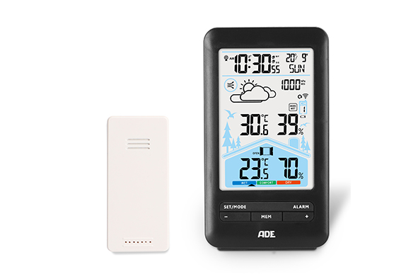 Weerstation 4,8 x 8,5 x H14,5 cm met draadloze sensor