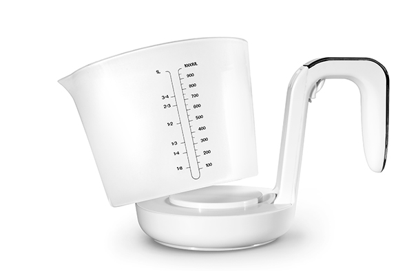 Digital Kitchen Scale maatbeker-weegschaal, wit zwart, 19,2 x 15 x 24 cm