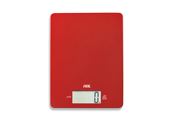 ADE digitale keukenweegschaal Leonie rood 22 x 17 cm