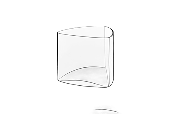 Michelangelo aperoglas 15 cl, set van 6, driehoekig