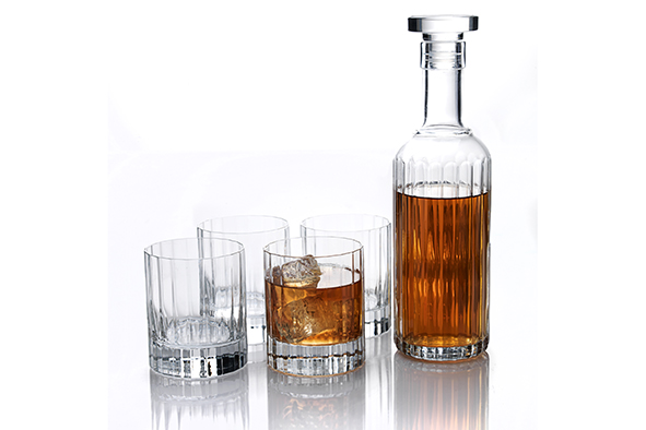 Bach whiskey set van 5: karaf 70 cl en 4 tumblers 33,5 cl