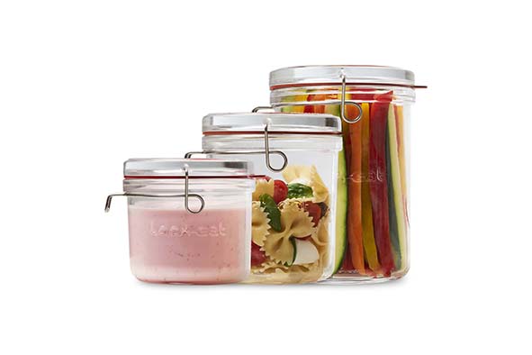 Lock-Eat set van 3 inmaakbokalen 50 cl, 75 cl, 1 l