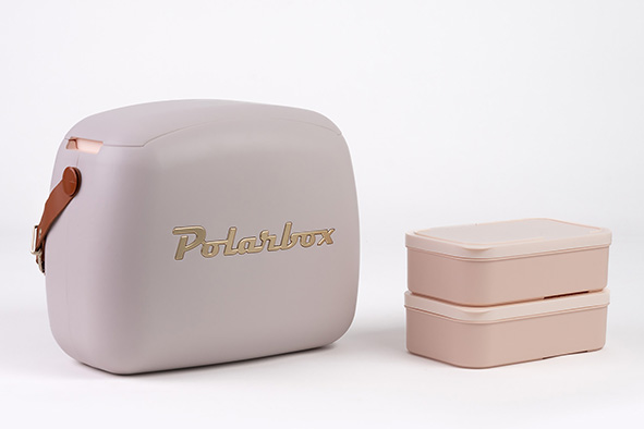 Coolerbag 6 l parelmoer goud met 2 lunchboxen