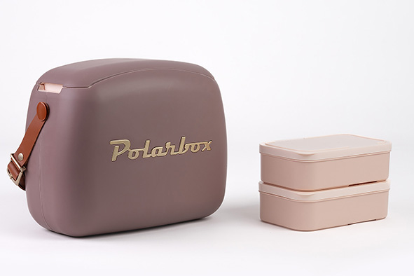 Coolerbag 6 l mauve goud met 2 lunchboxen