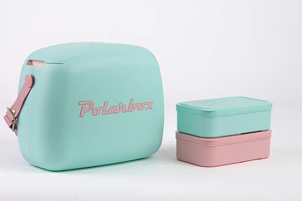 Coolerbag 6 l pastelgroen met 2 lunchboxen