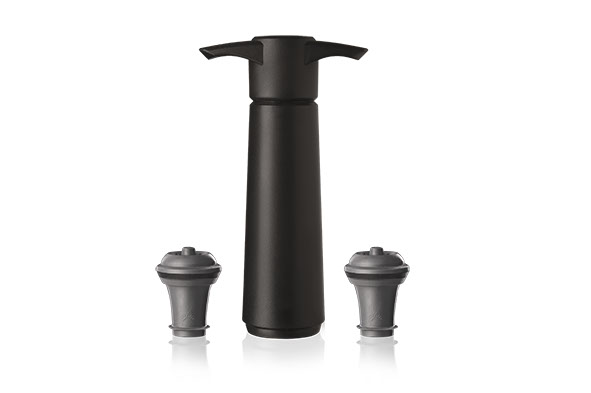 Wine Saver vacuüm flessenstop met 2 stuks zwart
