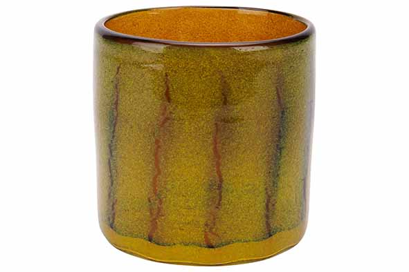 Teelichthalter grün 10 x 10 x 10 cm, Glas
