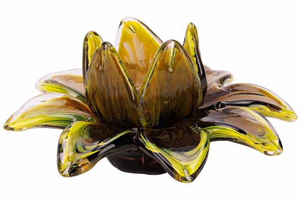 Teelichthalter Bloem grün 14 x 14 x 7 cm Glas