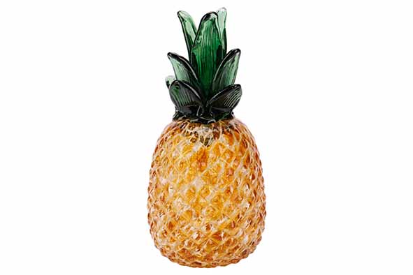 Ananas oker glas 12 x 12 x 25 cm