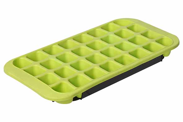 IJsbakhouder 32 stuks silicone groen met zwarte basis 33 x 18 x 3 cm