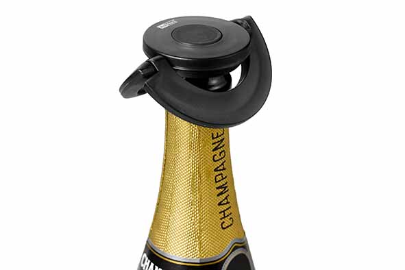 Gusto flessenstop champagne zwart D8,2 x H1,7 cm kunststof-silicon