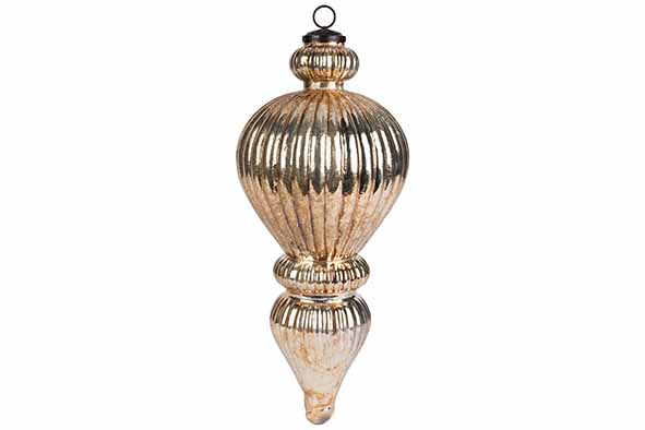 Roller hanger antique gold 17 x 17 x 42 cm glass