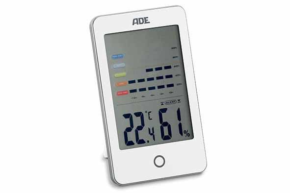 Weerstation thermo- en hydrometer wit 9,5 x 15,5 x 4,2 cm