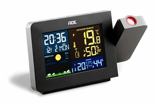 Ade station météo dig. avec projection capteur sans fil - incl. batteries