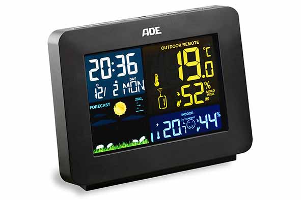 Digitaal Weerstation 12,7 x 10 x H 3,9 cm draadloze sensor - incl. batterijen