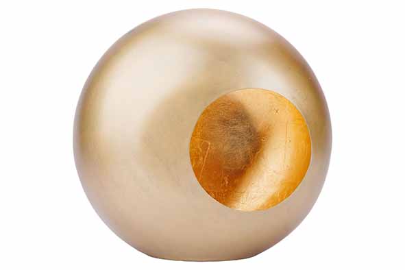 Teelichthalter Messing, gold, Metall, 25 x 13 x 25 cm