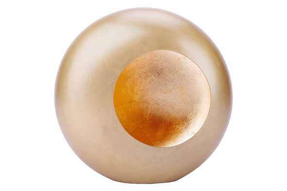Teelichthalter Messing, gold, Metall, 20 x 9,5 x 20 cm
