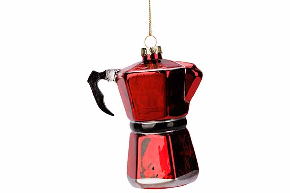 Hänger Kaffeekanne Rot Glas