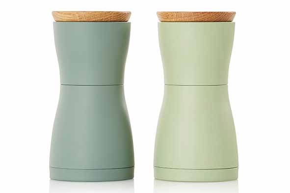 Twin set of 2 pepper-salt mills green