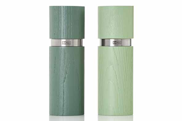 Textura peper- en zoutset lichtgroen en donkergroen Ø 5 x 15 cm
