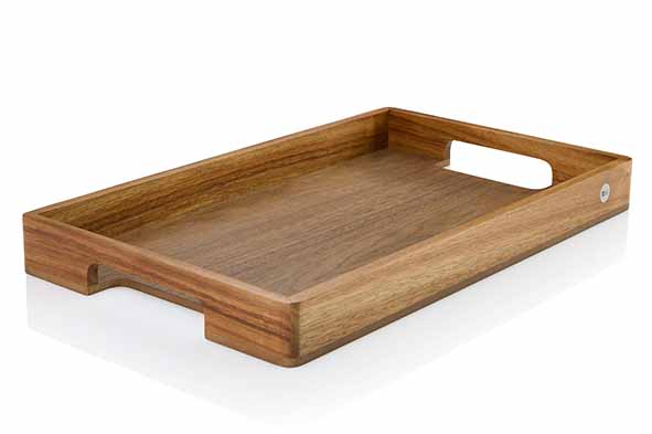 Serve dienblad rechthoekig 50 x 30 cm, acacia-walnoot