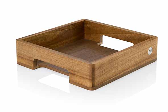 Serve dienblad vierkant 25 x 25 cm, acacia-walnoot