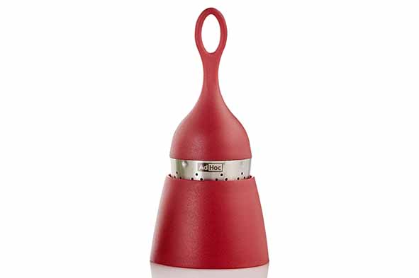 Floatea boule à thé rouge avec support Ø 4 cm, H 12,5 cm